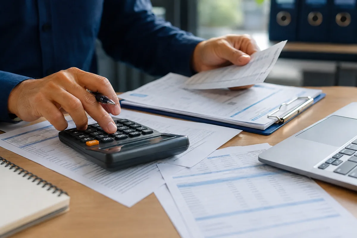 Profissional calcula depósitos do FGTS competência por competência
