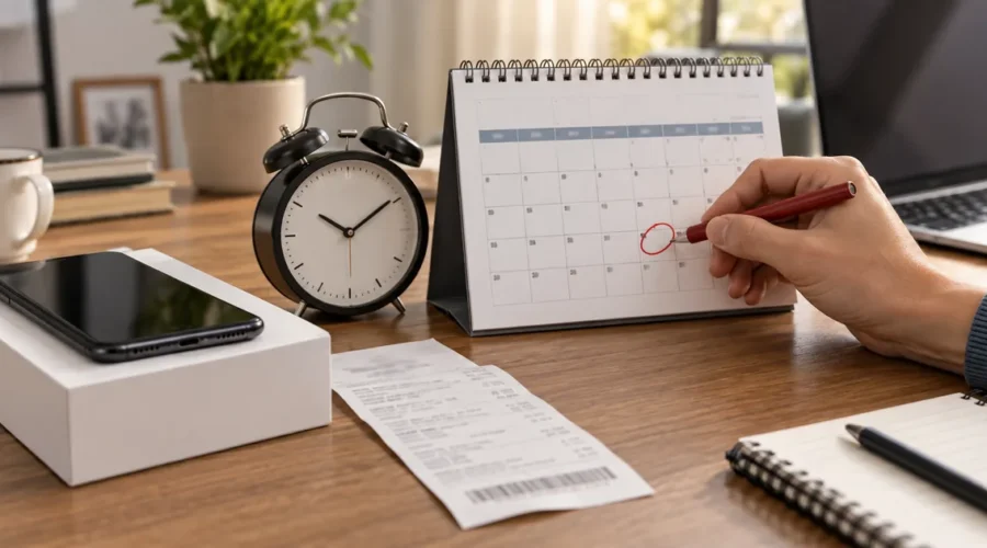 Calendário e relógio representam o prazo para reclamar de problema de consumo