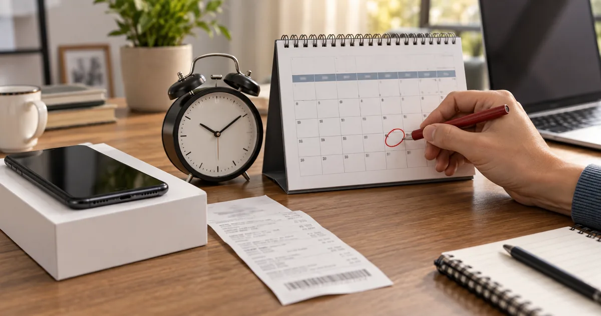 Calendário e relógio representam o prazo para reclamar de problema de consumo