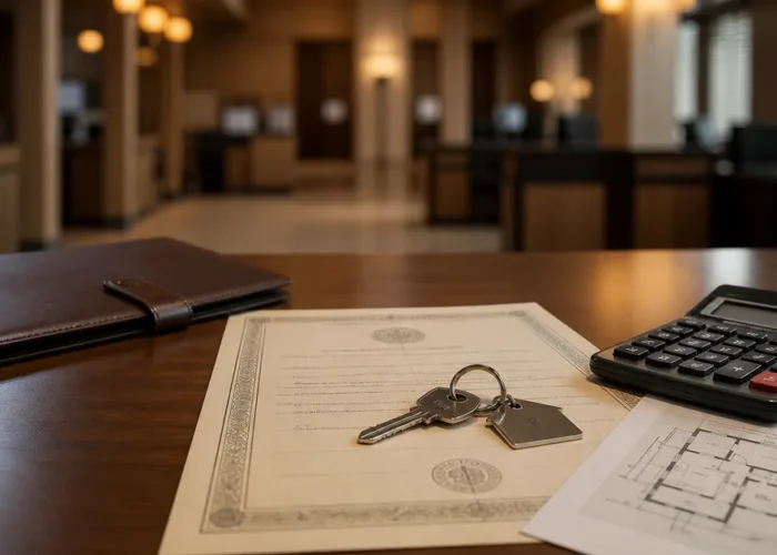 Documentos, chave e calculadora representam custo de inventário em cartório