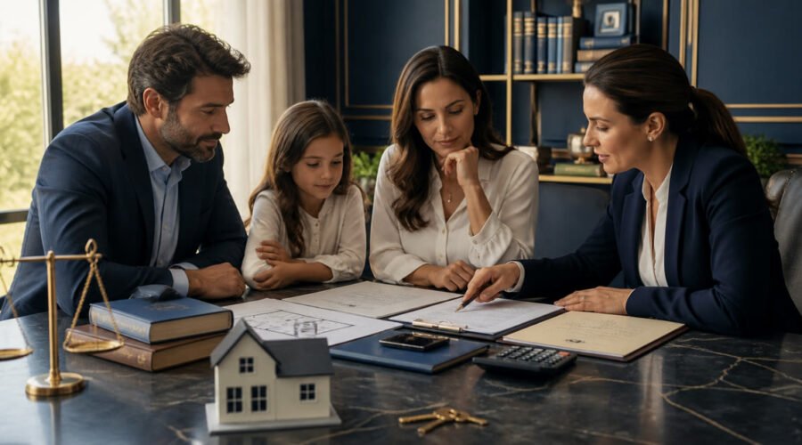 Família e advogada planejam os custos de um inventário