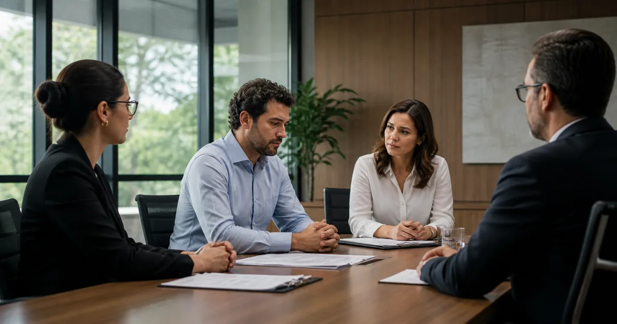 Reunião formal sobre responsabilização por assédio sexual no trabalho