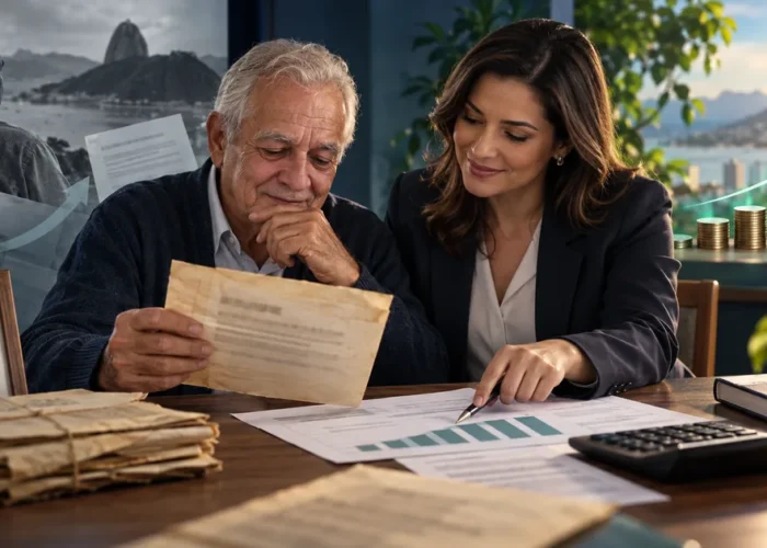 Aposentado analisa revisão do teto com advogada