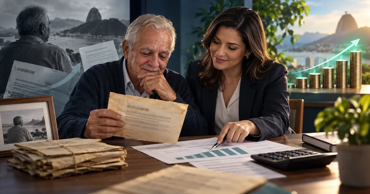 Aposentado analisa revisão do teto com advogada