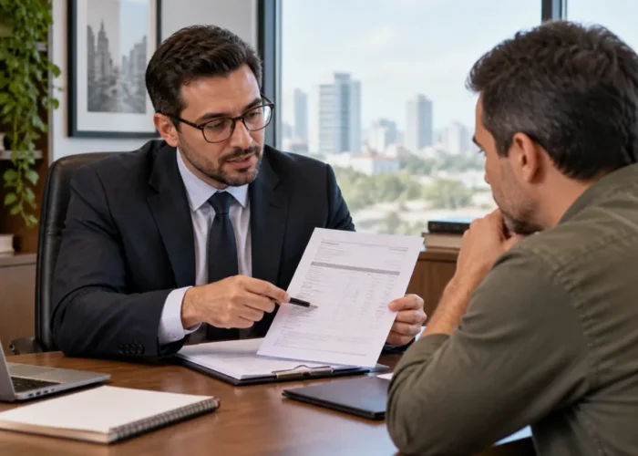 Advogado esclarece a um cliente as consequências civis de uma dívida