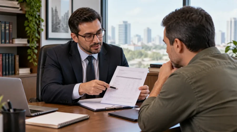 Advogado esclarece a um cliente as consequências civis de uma dívida