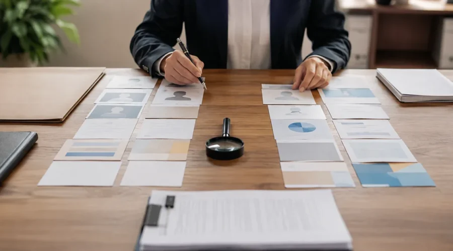 Documentos comparativos organizados para análise de equiparação