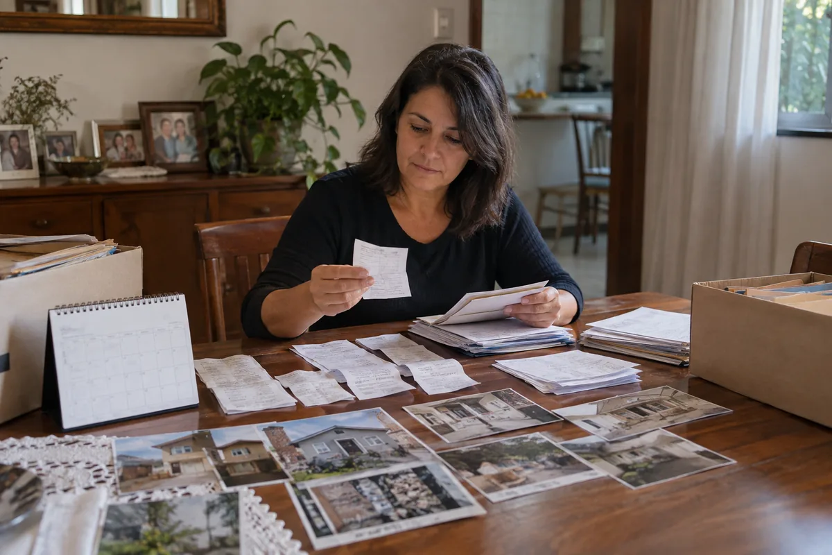 Herdeira organiza comprovantes e fotografias da posse do imóvel