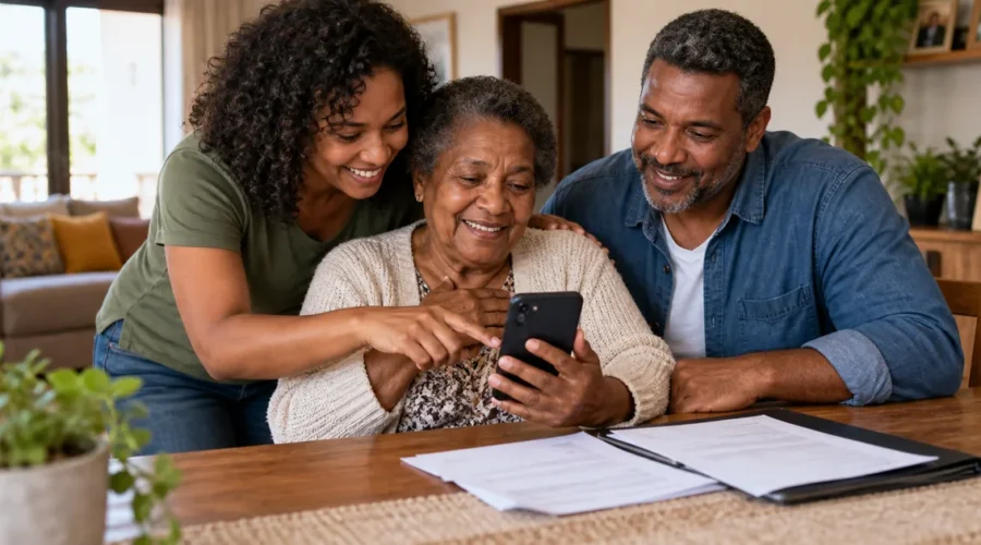 Família consulta aprovação e data do primeiro pagamento do BPC