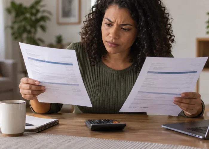 Consumidora confere aumento entre duas mensalidades do plano de saúde