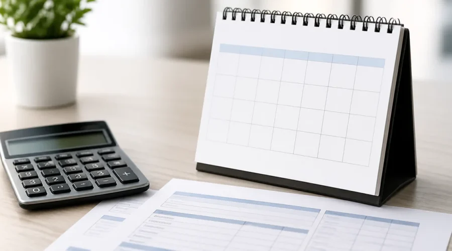 Calendário e documentos usados para conferir reajuste salarial