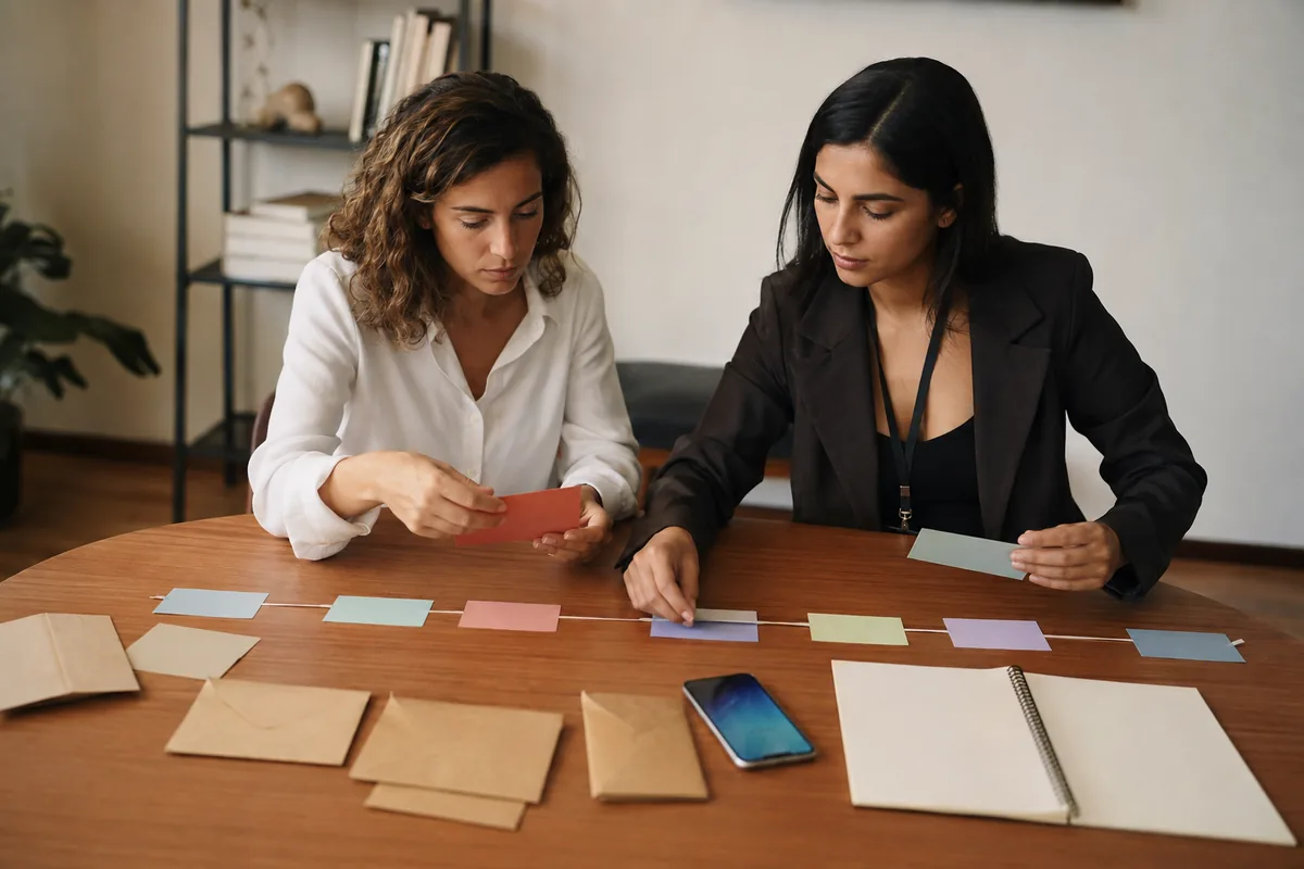Trabalhadora e advogada organizam fatos em linha do tempo