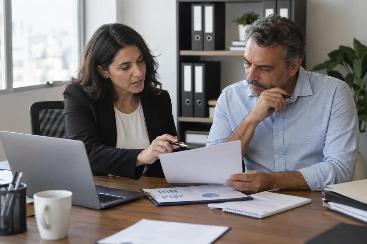 Profissional revisa requisitos de benefícios fiscais