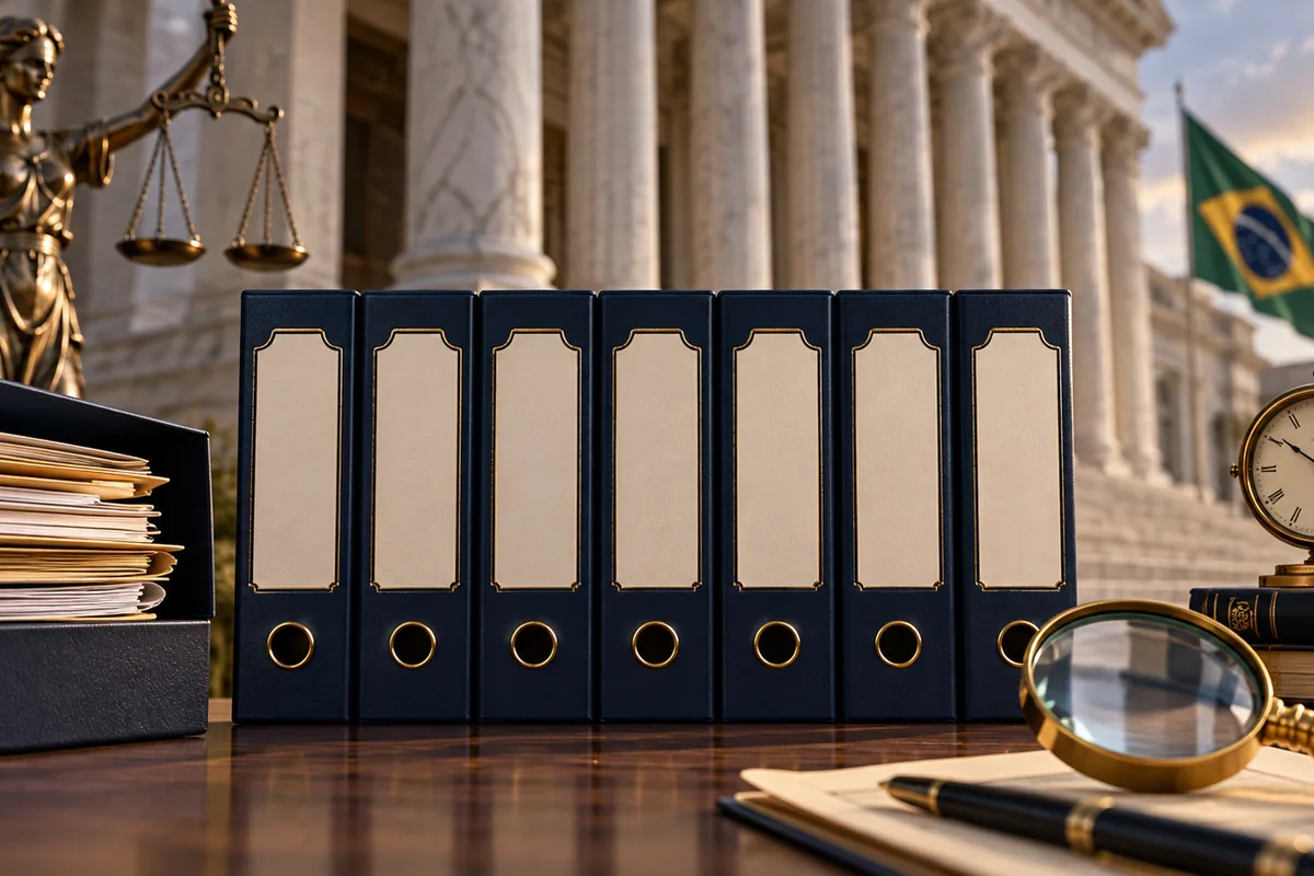 Pastas organizadas para conferir requisitos do mandado de segurança tributário