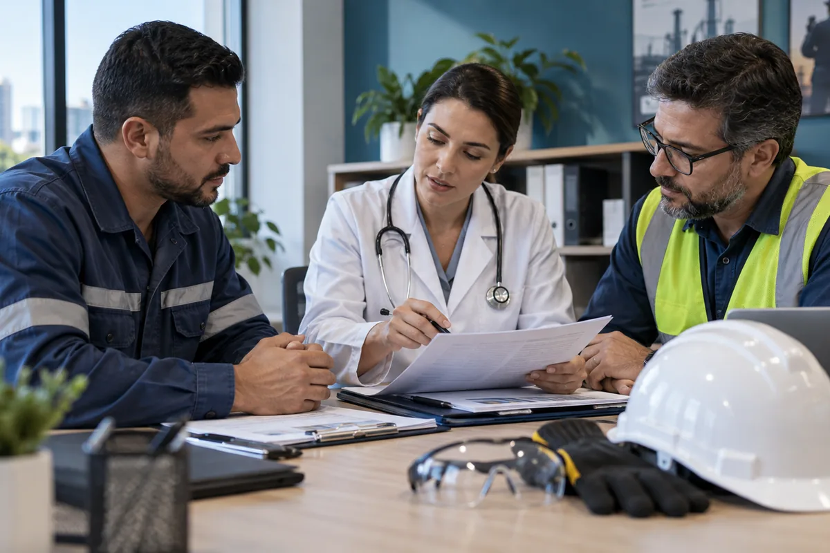 Trabalhador, médica e profissional de segurança analisam plano de retorno ao trabalho