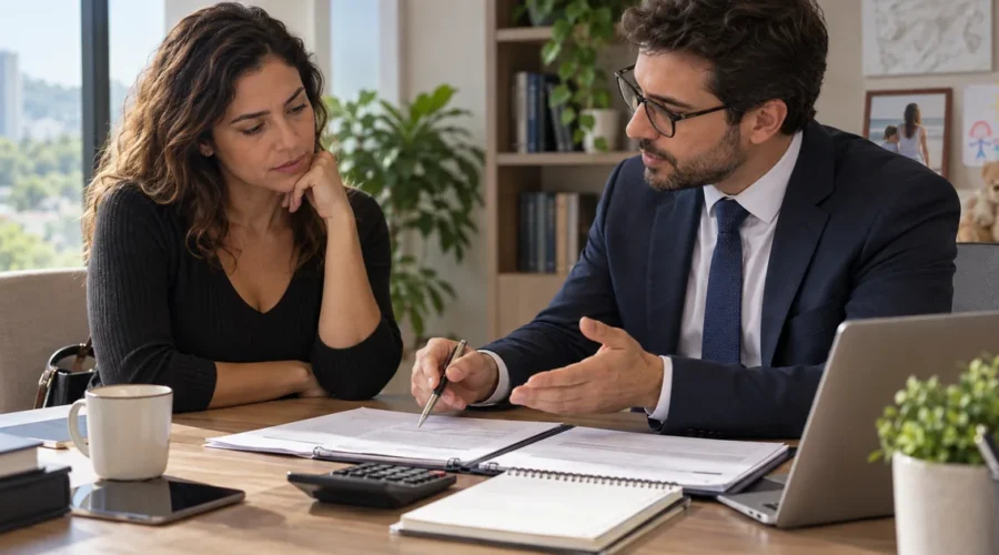 Cliente recebe orientação jurídica e financeira sobre separação