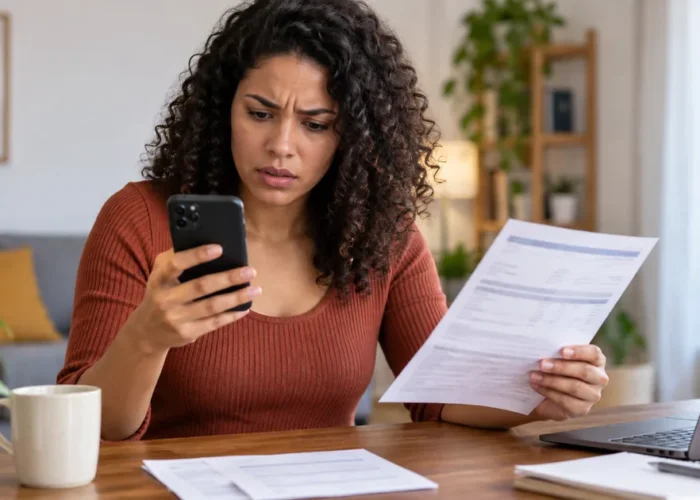 Consumidora compara fatura e celular após cobrança de assinatura desconhecida