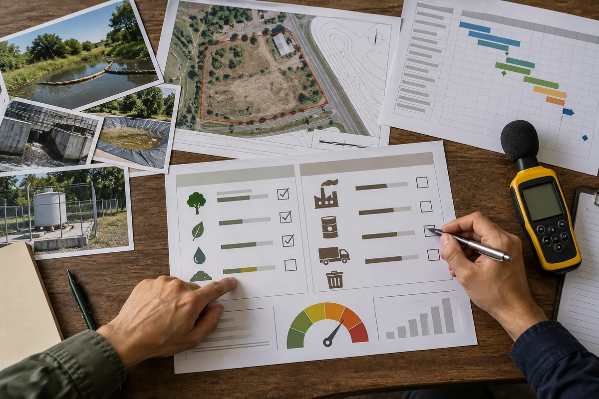 Equipe analisa porte localização e potencial de impacto ambiental
