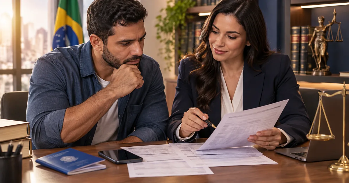 Trabalhador e advogada analisam provas de salário não pago