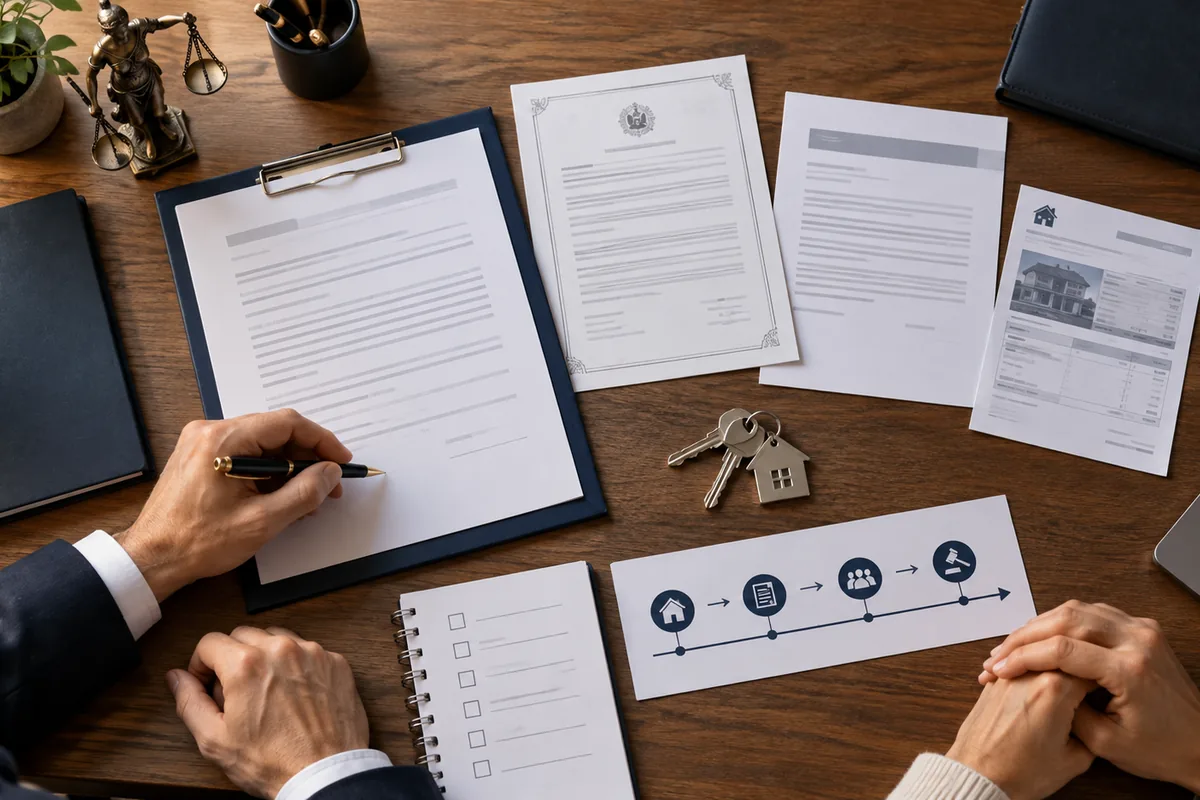 Contrato, matrícula, notificação e documentos para retomada do imóvel