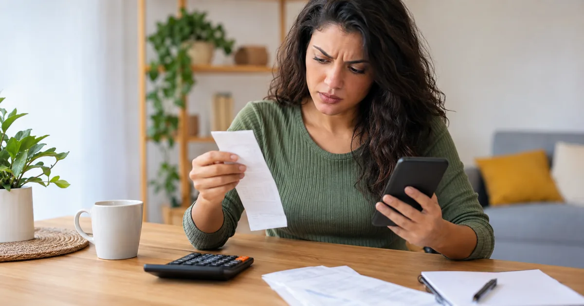 Consumidora verifica no celular valor diferente do recibo da compra