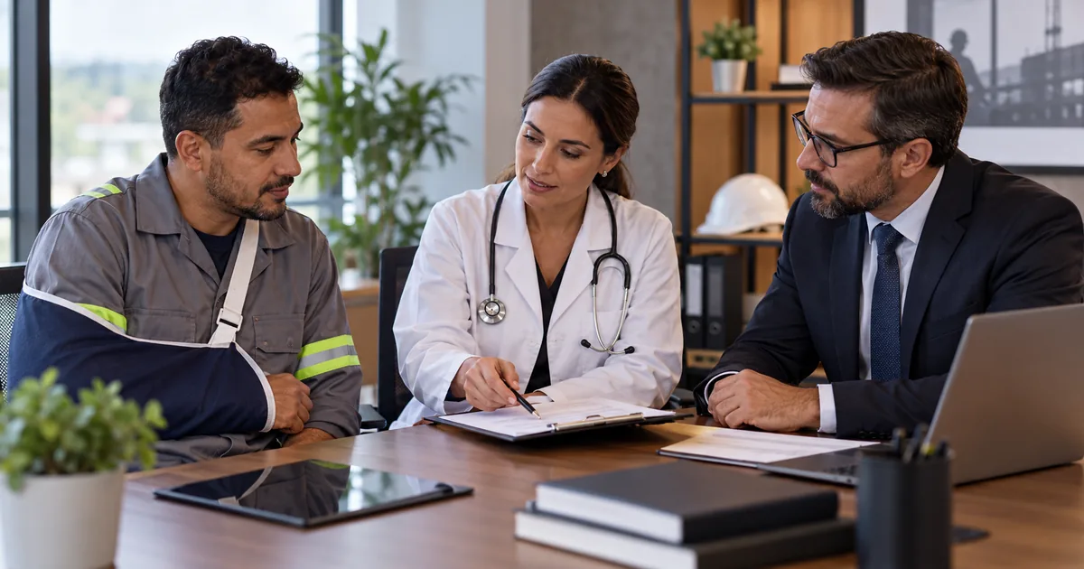 Trabalhador recebe orientação médica e jurídica após acidente laboral