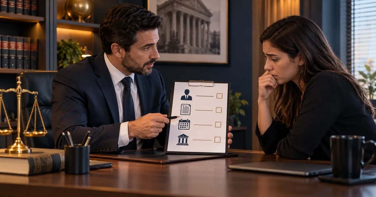 Advogado orienta cliente sobre documentos, prazos e comparecimento após intimação