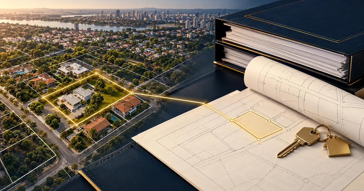 Mapa urbano conectado a planta e documentos de regularização fundiária