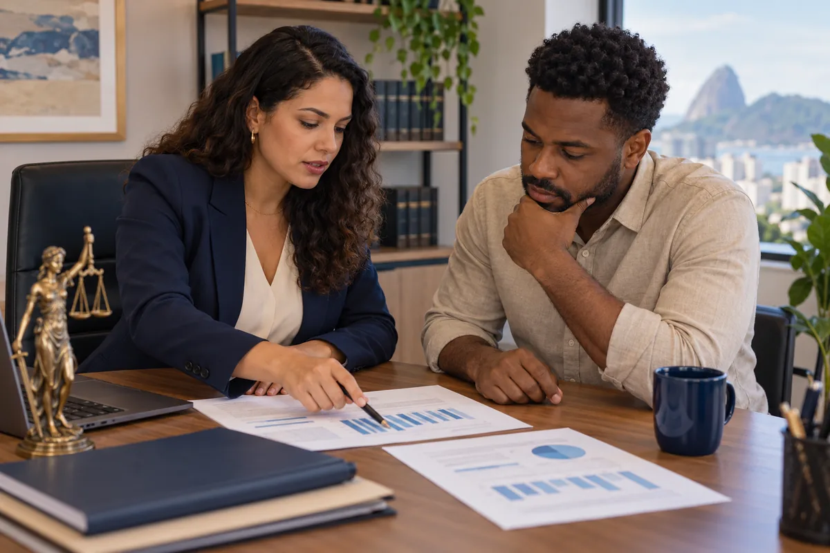 Advogada analisa diferenças de reajuste salarial com cliente