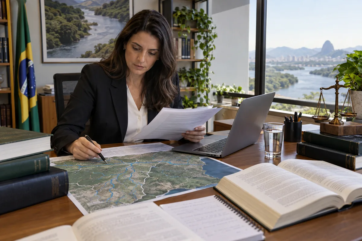 Advogada analisa normas e mapa de bacias hidrográficas