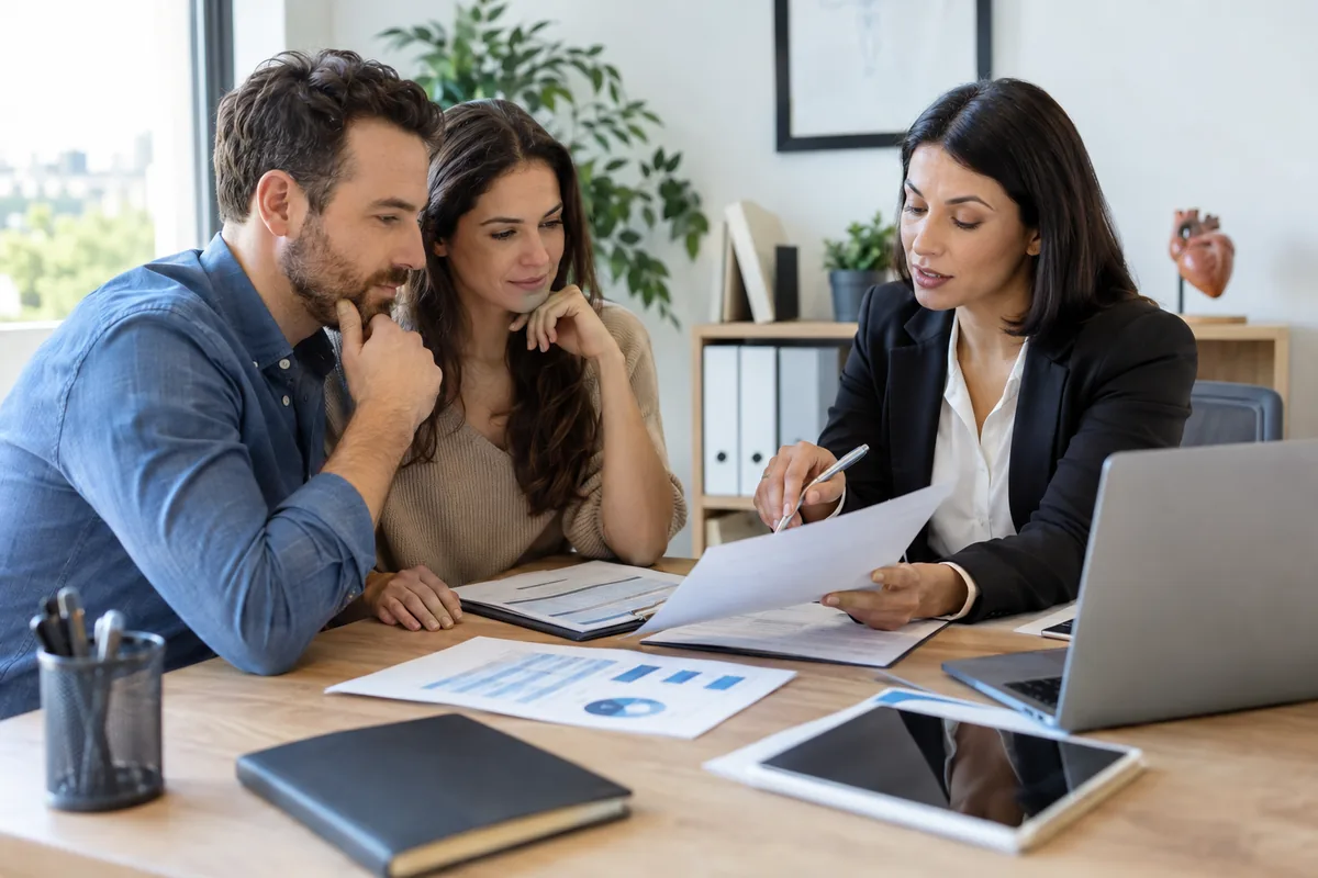 Casal analisa contrato e reajuste do plano de saúde com consultora