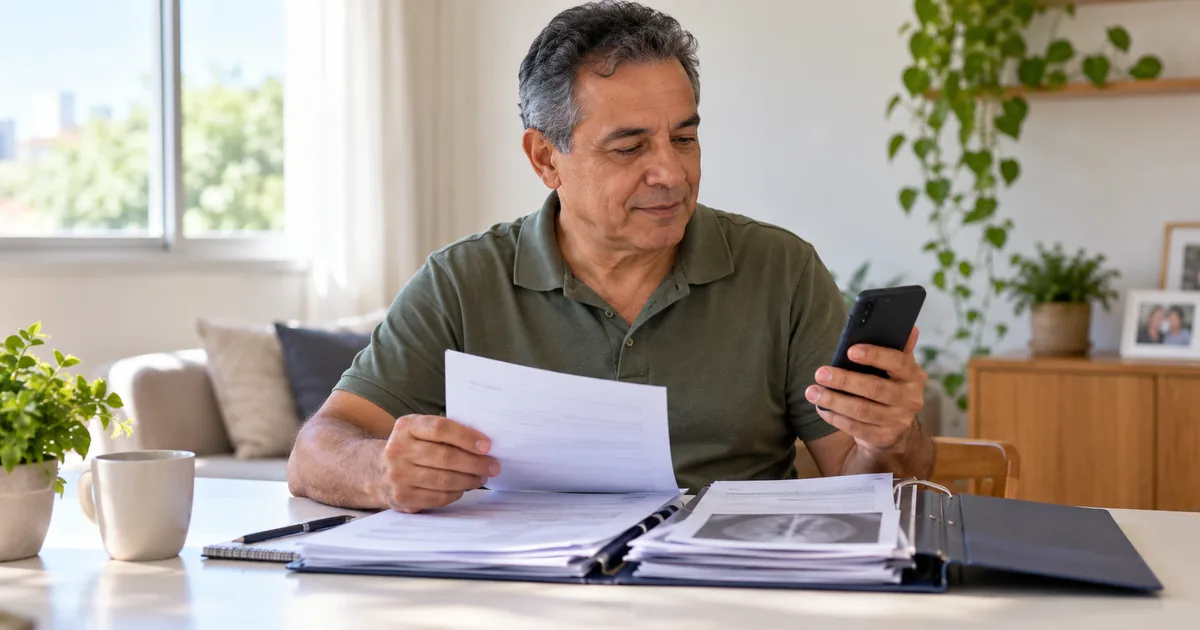 Segurado prepara documentos para solicitar benefício por incapacidade permanente