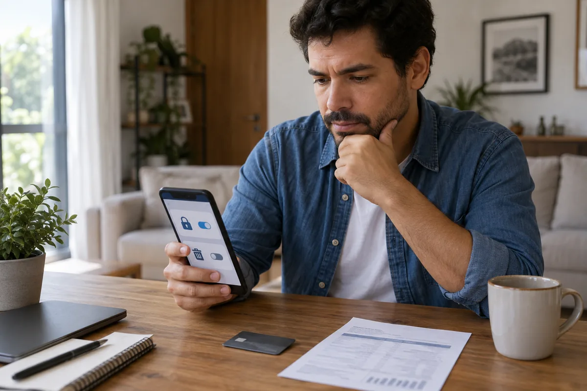 Consumidor usa aplicativo bancário para bloquear ou cancelar cartão
