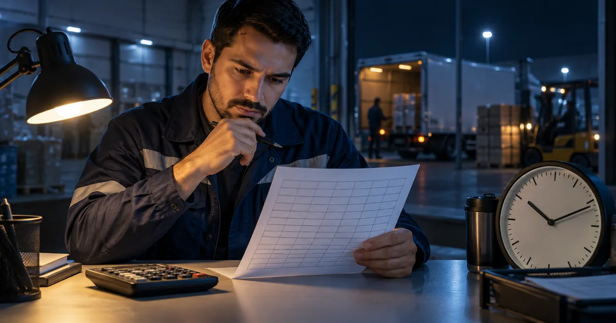 Trabalhador calcula horas extras e adicional noturno