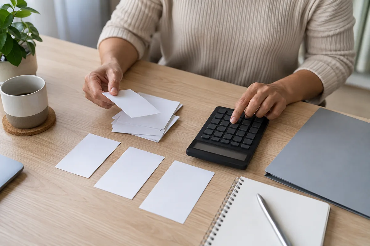 Pessoa organiza comprovantes e calcula o prejuízo sofrido