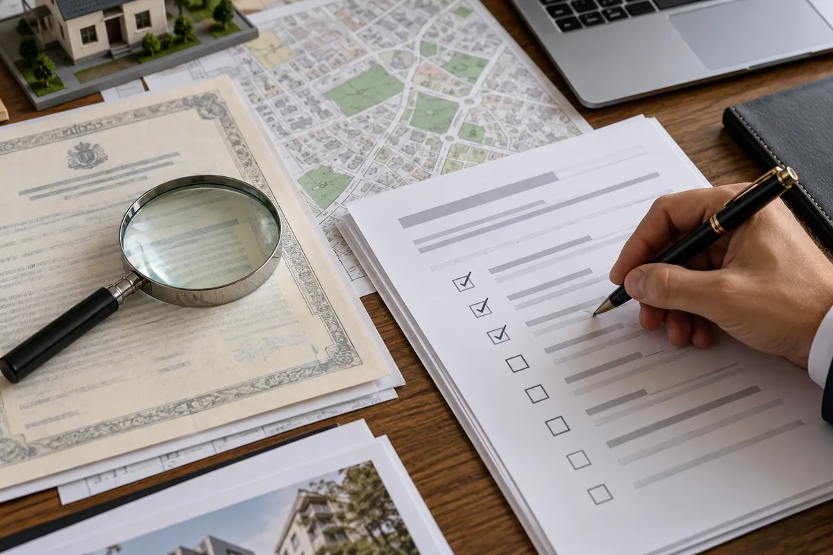 Documentos e checklist usados na diligência imobiliária
