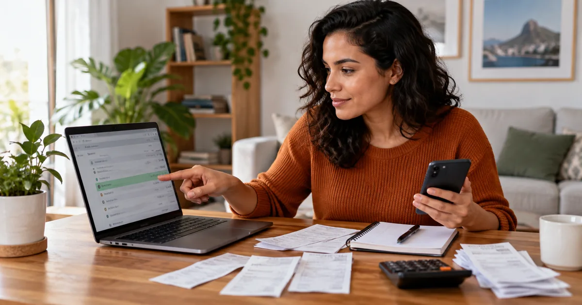 Consumidora identifica lançamento bancário e organiza comprovantes