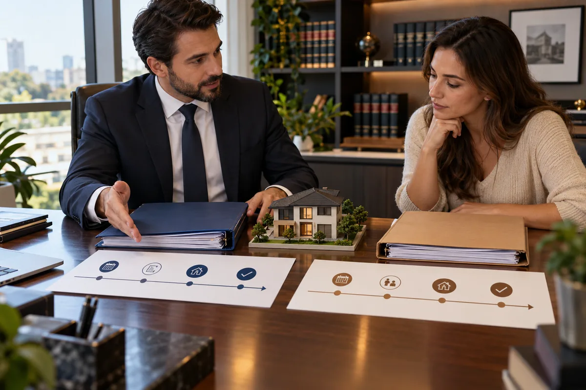 Advogado compara documentos da usucapião ordinária e extraordinária com a proprietária
