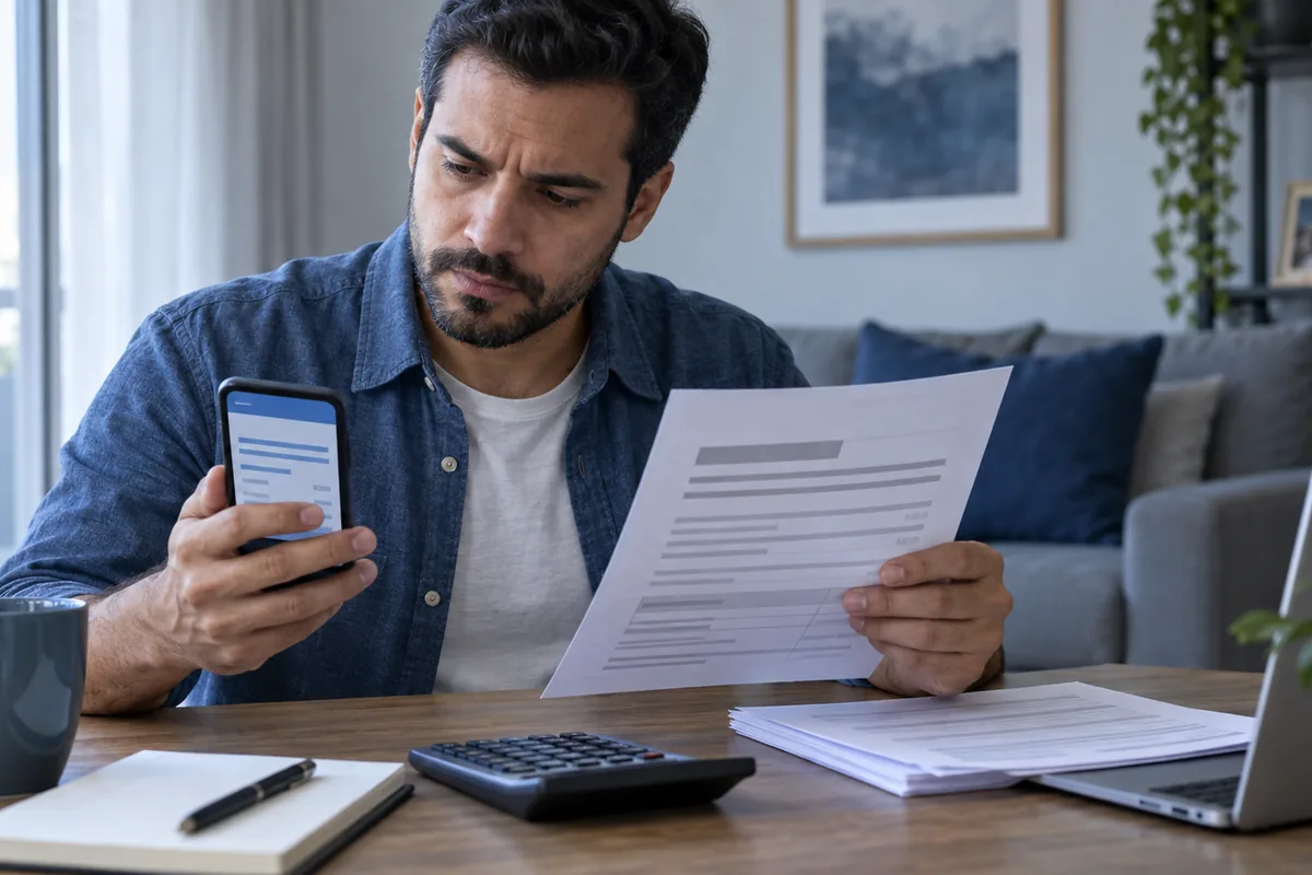 Trabalhador compara comprovante com termo de rescisão