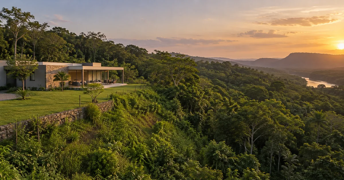 Residência no limite de área com vegetação nativa preservada