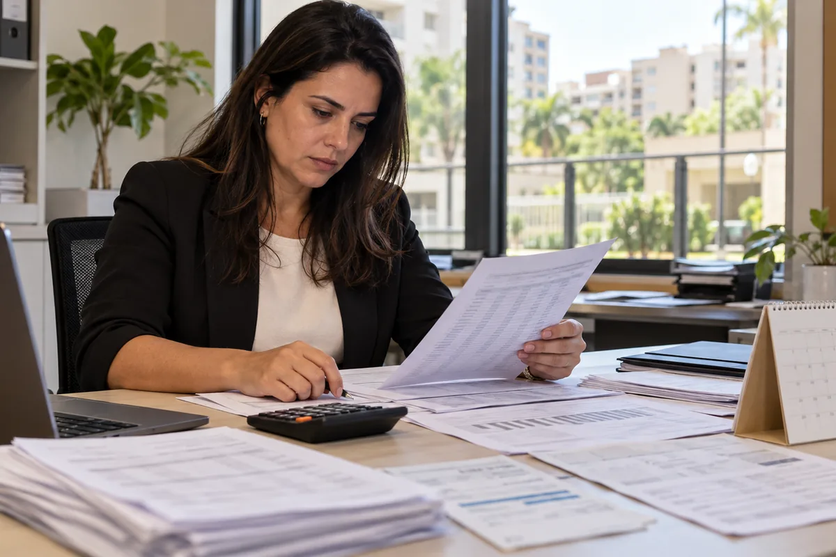 Administradora confere cotas e documentos da inadimplência condominial