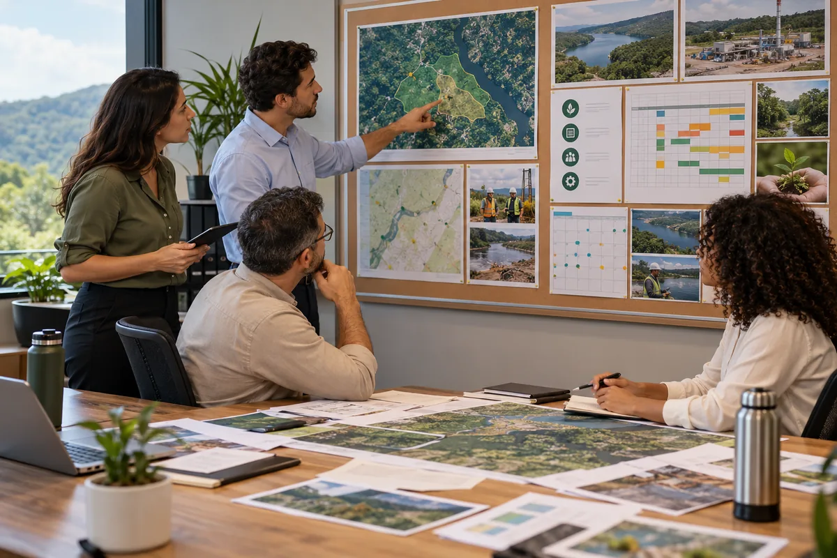 Equipe revisa mapa de riscos e calendário de controles ambientais