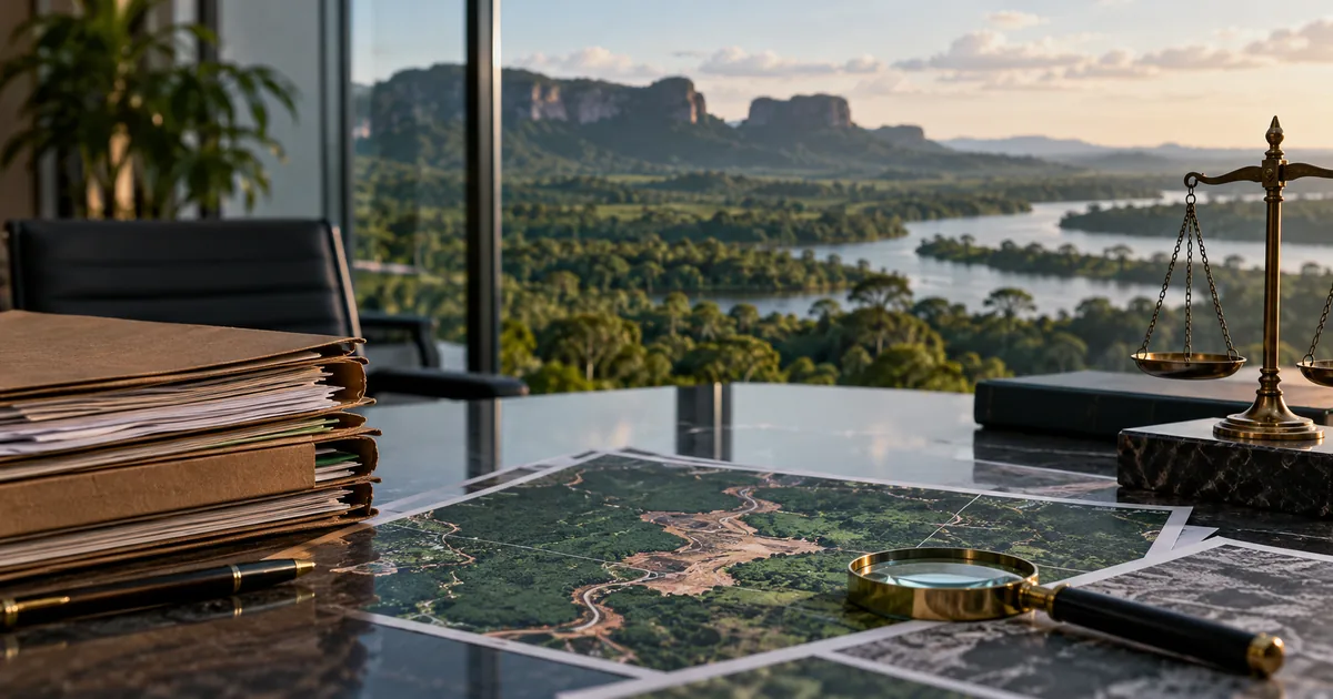 Documentos e mapa ambiental em análise jurídica