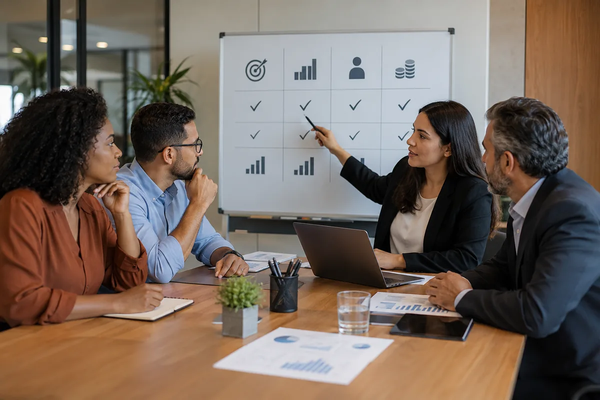 Equipe discute critérios salariais transparentes e inclusivos