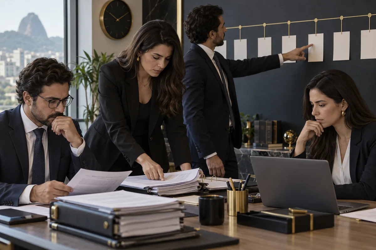 Equipe jurídica organiza prazos e documentos após negativa judicial