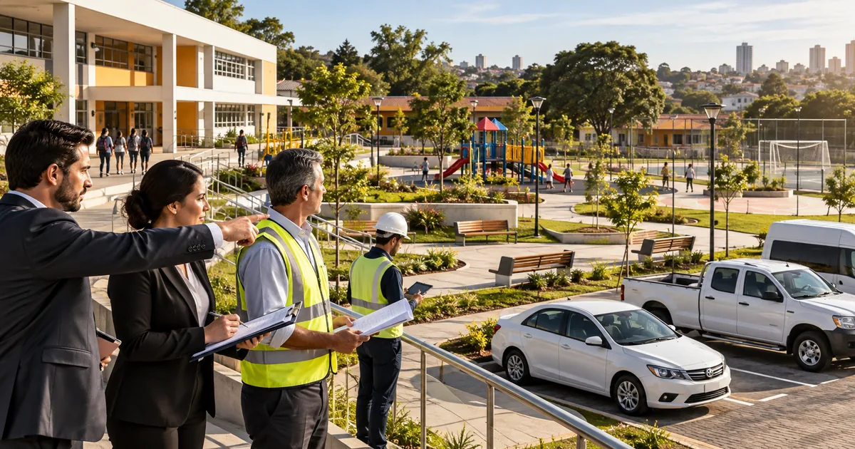 Equipe técnica inspeciona complexo público bem conservado