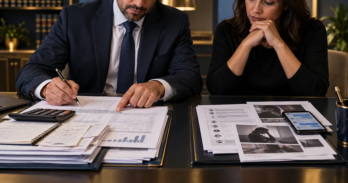 Advogado e cliente comparam provas de dano material e moral