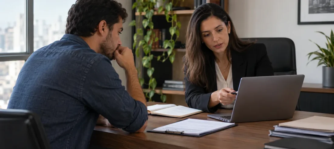 Defesa em acusação de furto Cliente conversa com advogada sobre defesa em acusação de furto