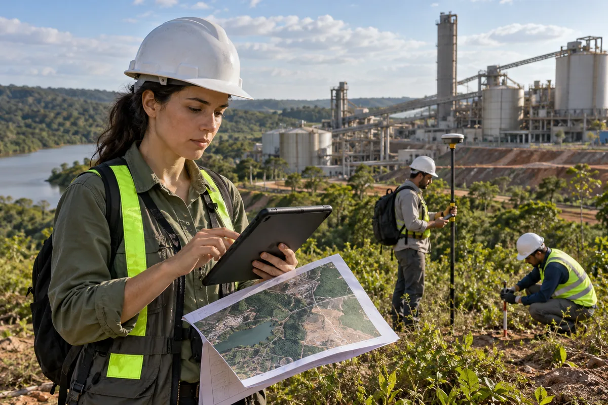 Equipe realiza diagnóstico ambiental de empreendimento existente