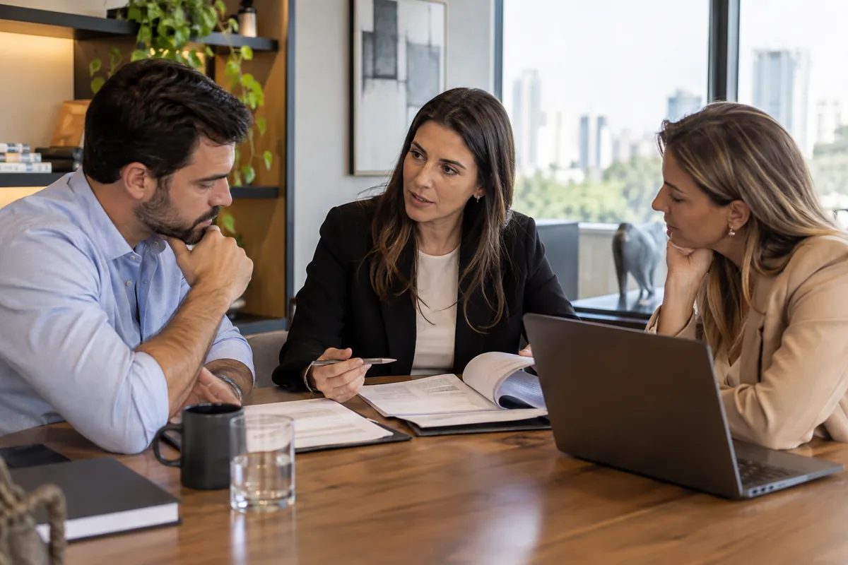 Sócios discutem saída e continuidade da sociedade com advogada